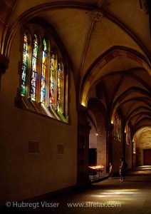 Interior of a church photographed with a low shutter speed.