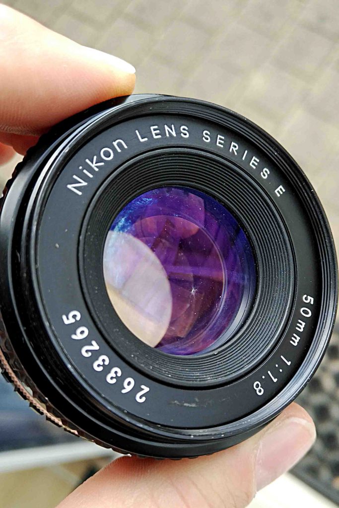 Cleaning of a Nikon 50mm f/1.8 E lens. 50mm f/1.8 E with fungus